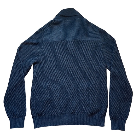 Neiman Marcus | Men's V neck Merino Wool Cabel Shawl Cardigan Sweater XL Black - Picture 2 of 8